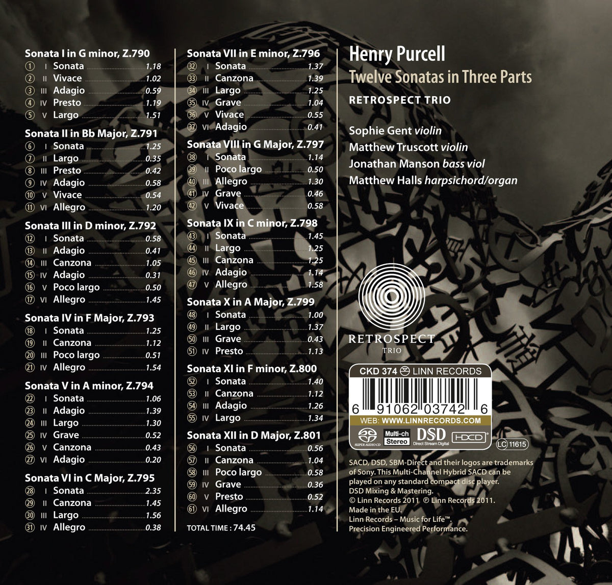 TWELVE SONATAS IN THREE PARTS