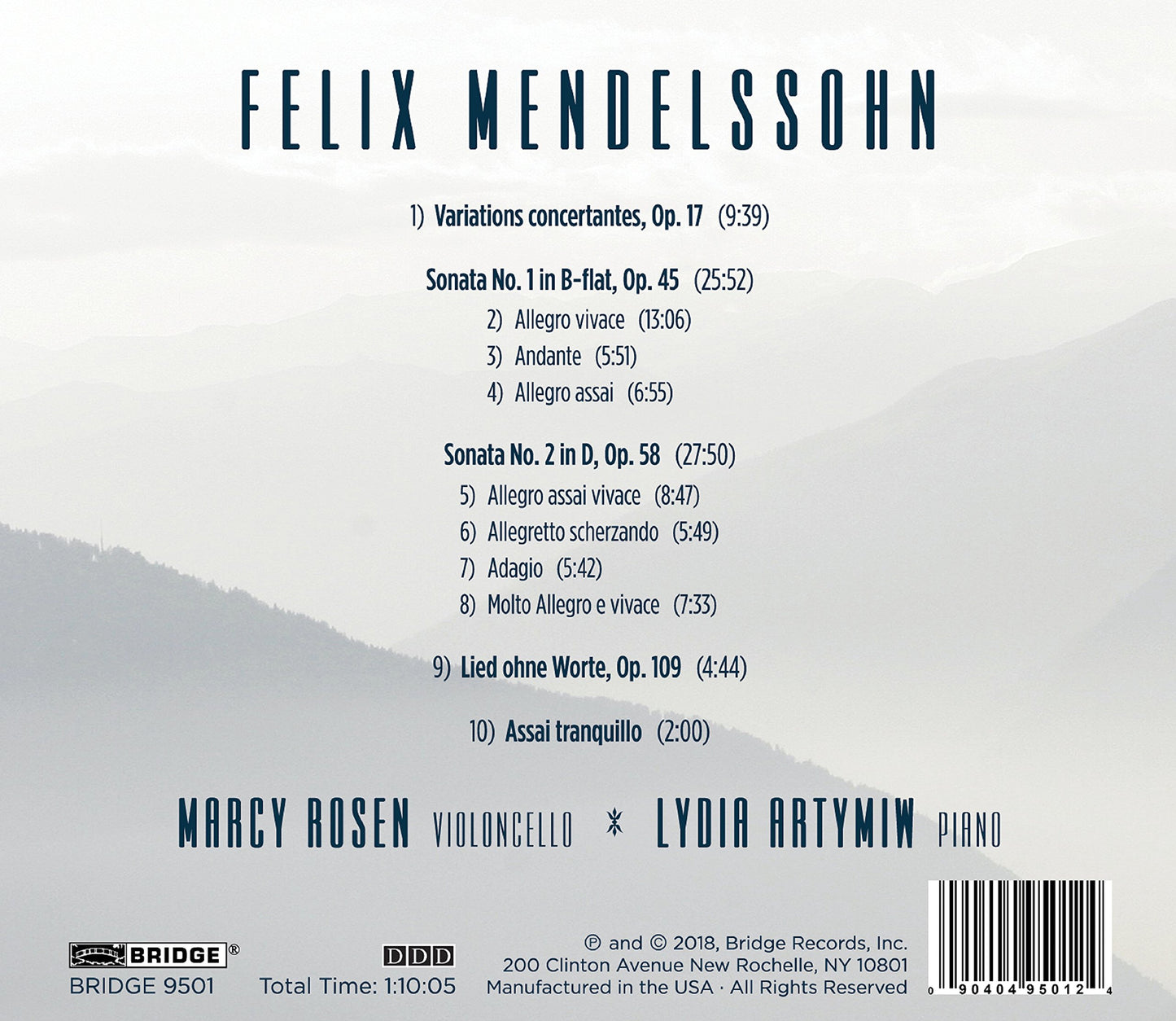 Mendelssohn: Complete Works for Cello & Piano