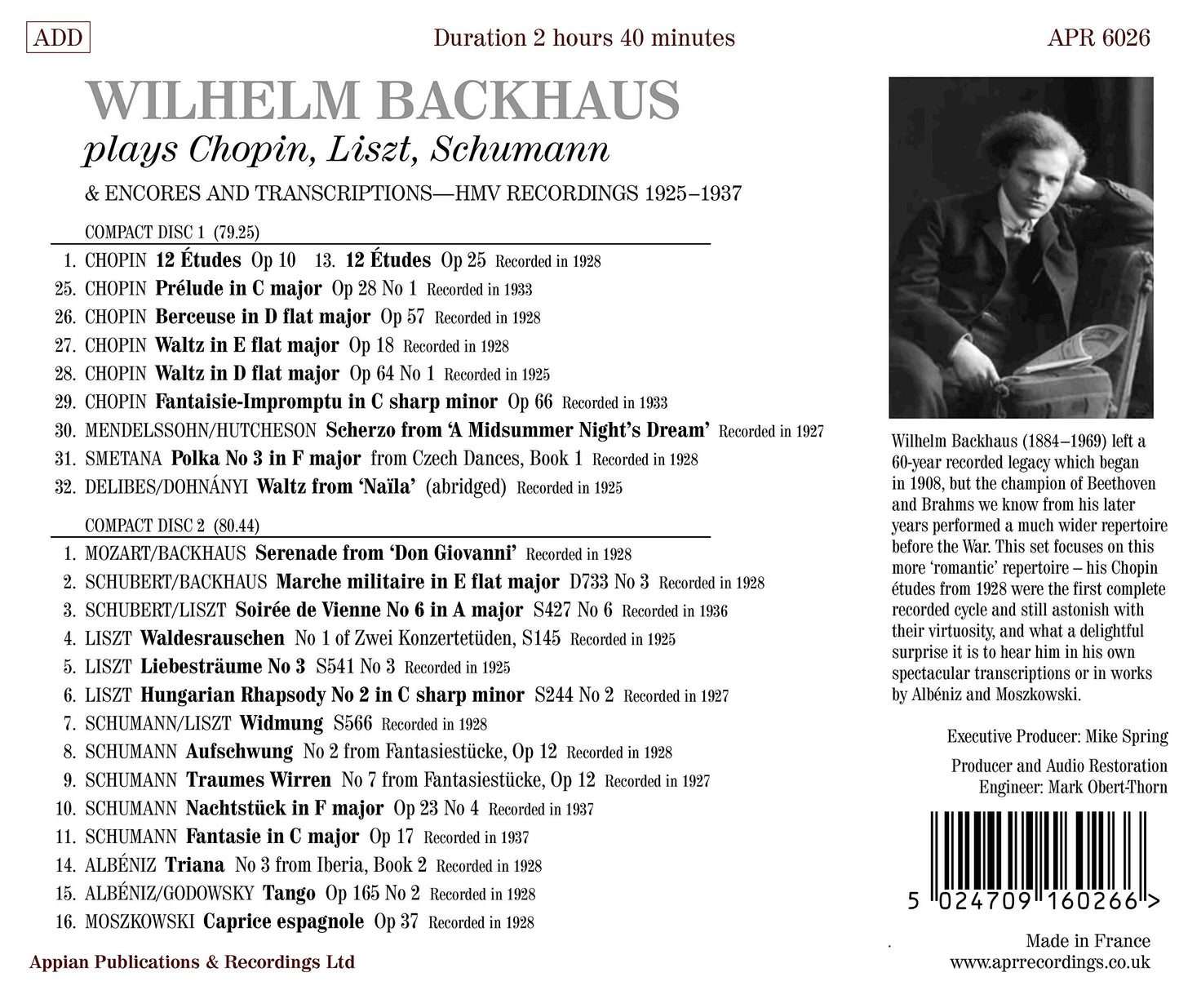 Chopin, Liszt, Schumann & Others: Piano Pieces
