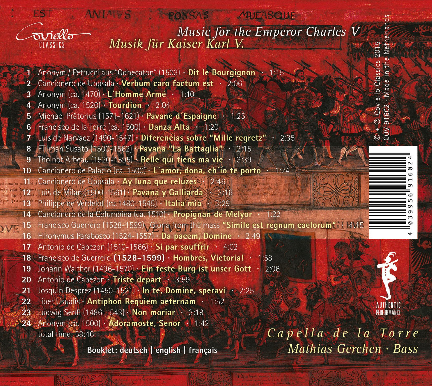 MUSIC FOR EMPEROR CHARLES V