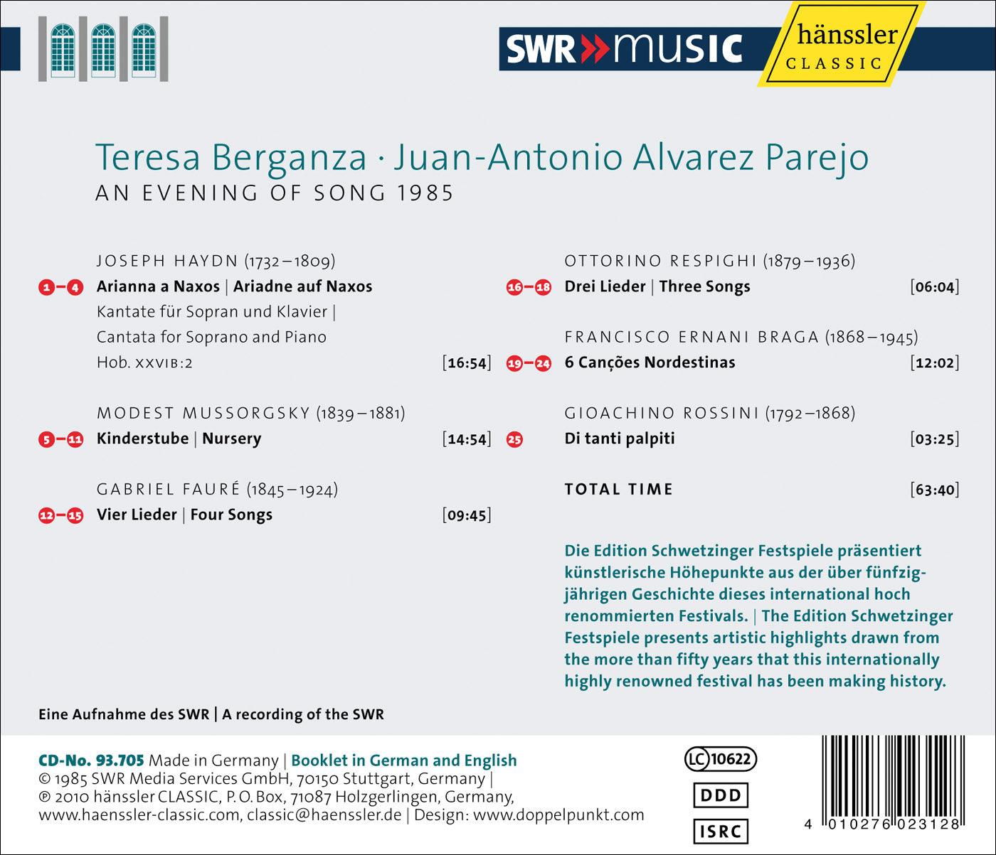 Teresa Berganza: An Evening of Song (Schwetzinger Festspiele