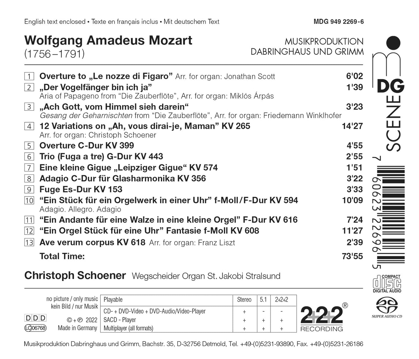 Mozart On The Organ