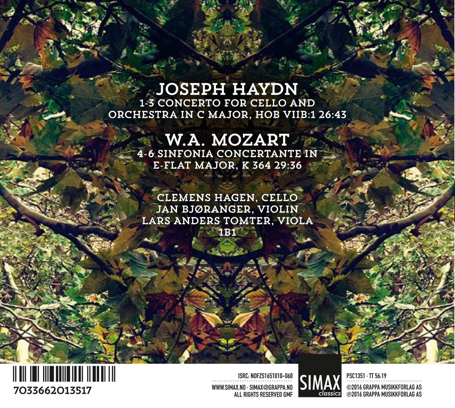 Haydn: Cello Concerto in C Major - Mozart: Sinfonia concerta