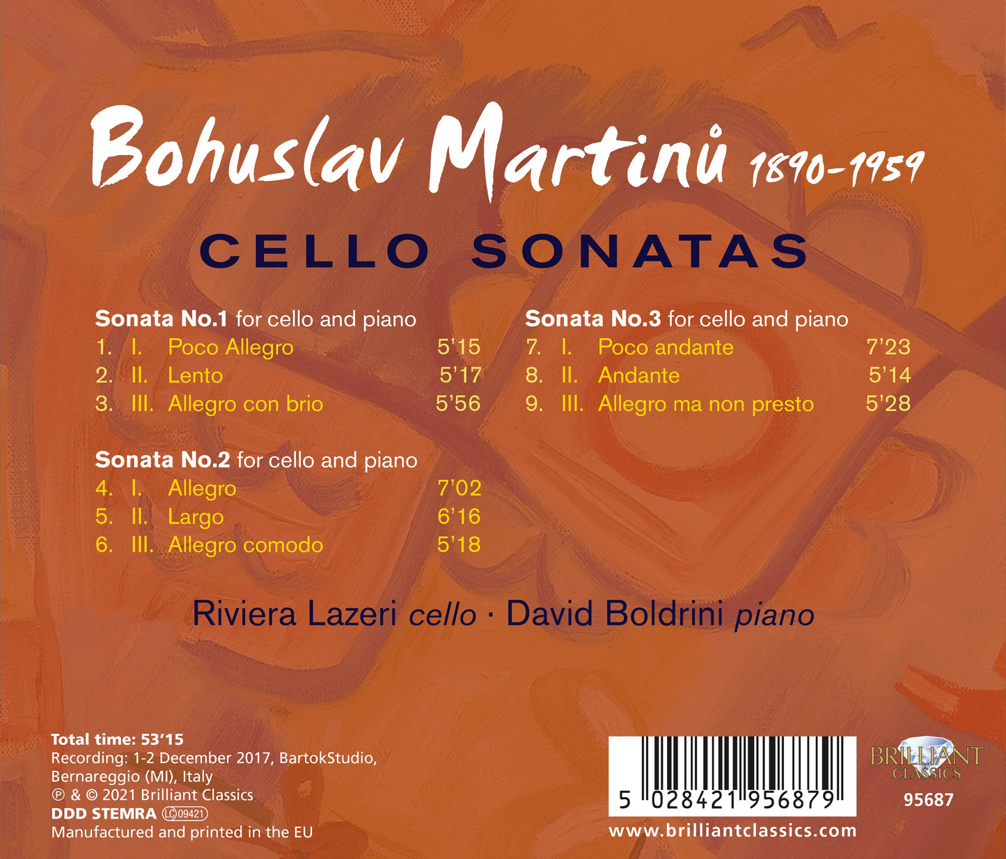 Martinu: Cello Sonatas