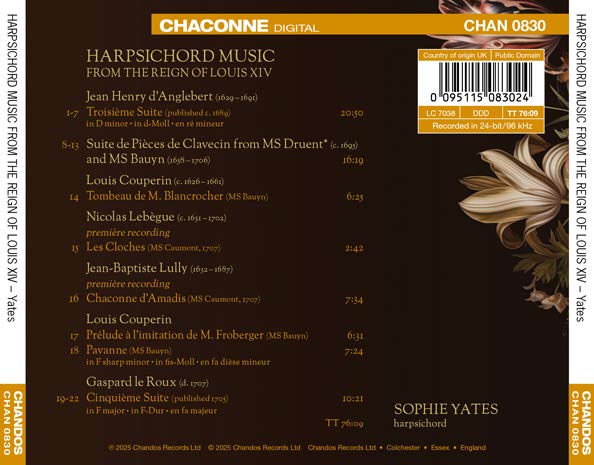 Harpsichord Music from the Reign of Louis XIV