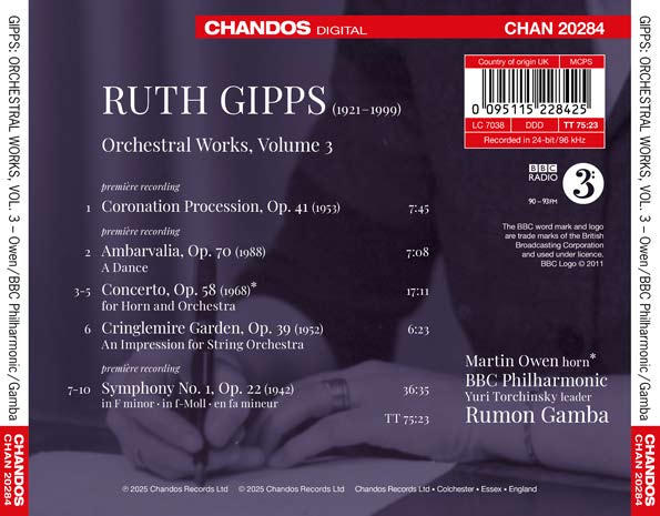 Gipps: Orchestral Works, Vol. 3