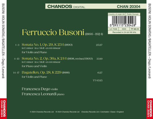 Busoni: Violin Sonatas