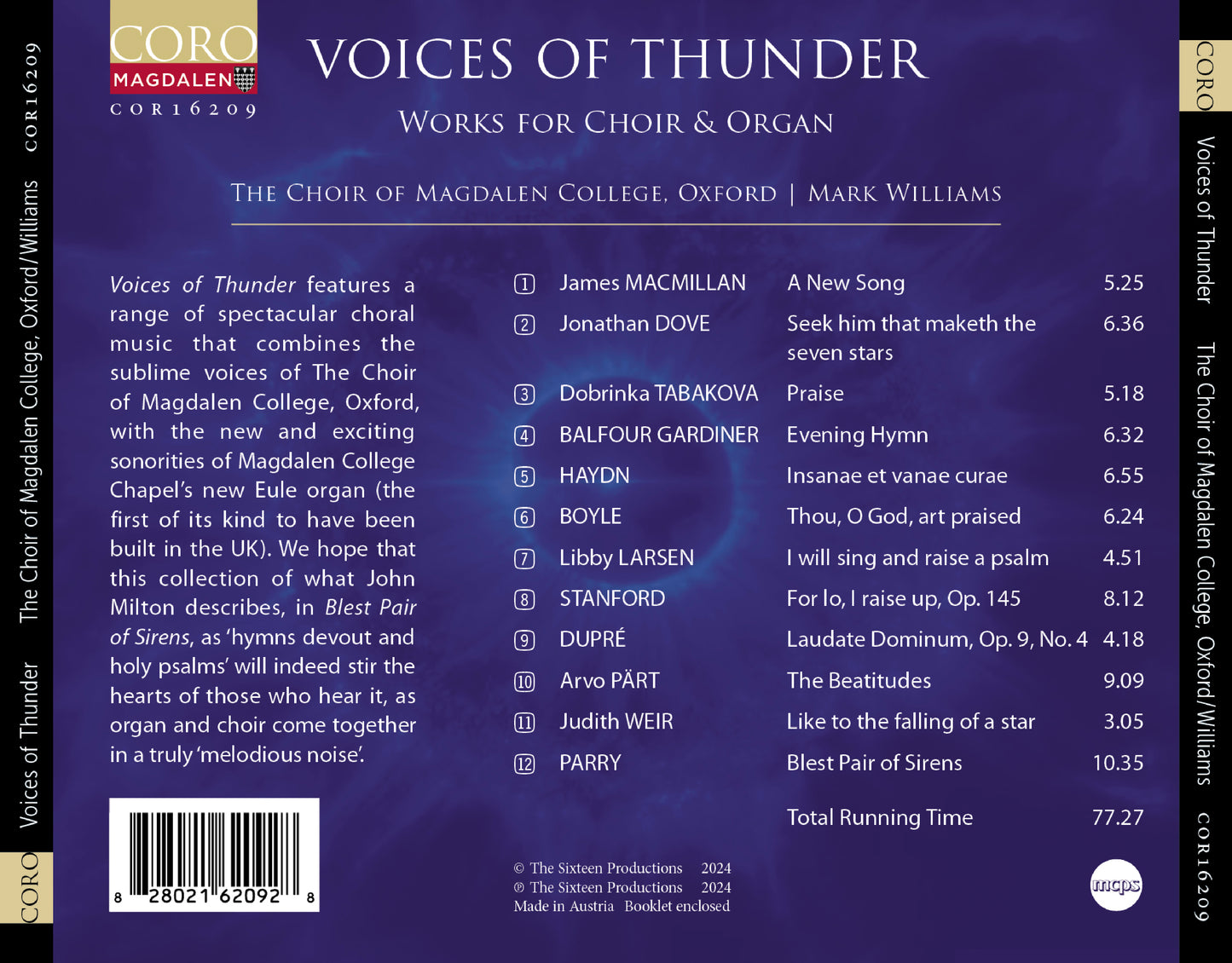 Voices of Thunder - Music for Choir & Organ