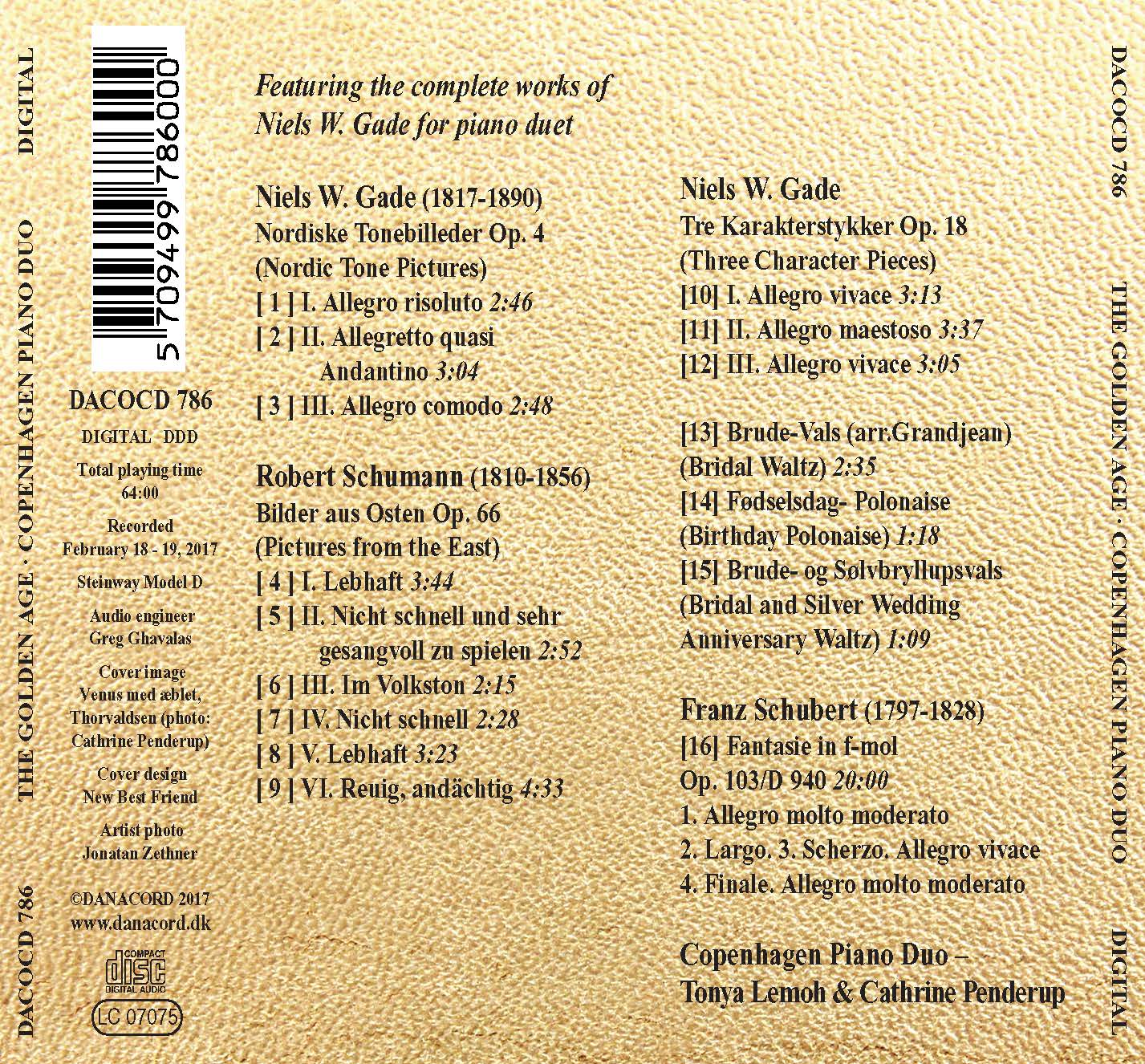 The Golden Age: Piano Works for Four Hands by Schubert, Schu