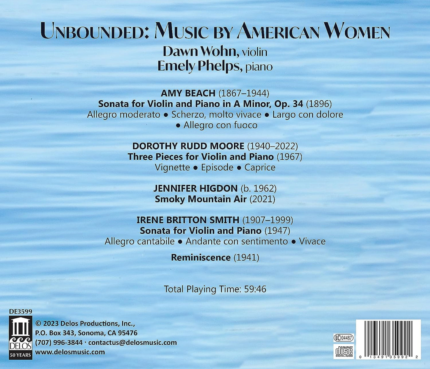 Beach, Higdon, Moore & Smith: Unbounded - Music By American
