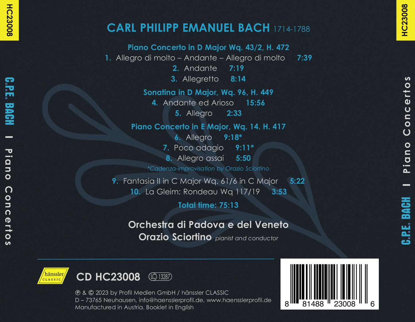 C.P.E. Bach: Piano Concertos & Other Works For Solo Piano