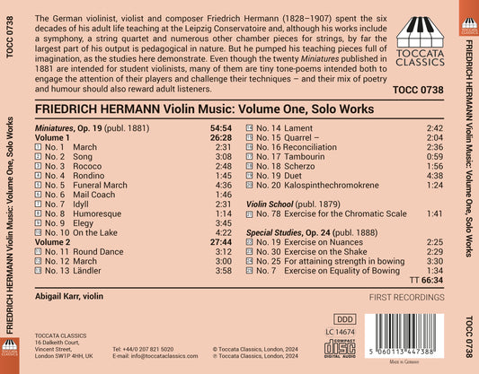 Hermann: Violin Music, Vol. 1 - Solo Works