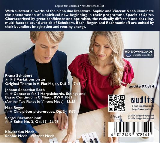 J.S. Bach, Rachmaninoff, Reger & Schubert: Sparks Of Spirit  Klavierduo Neeb