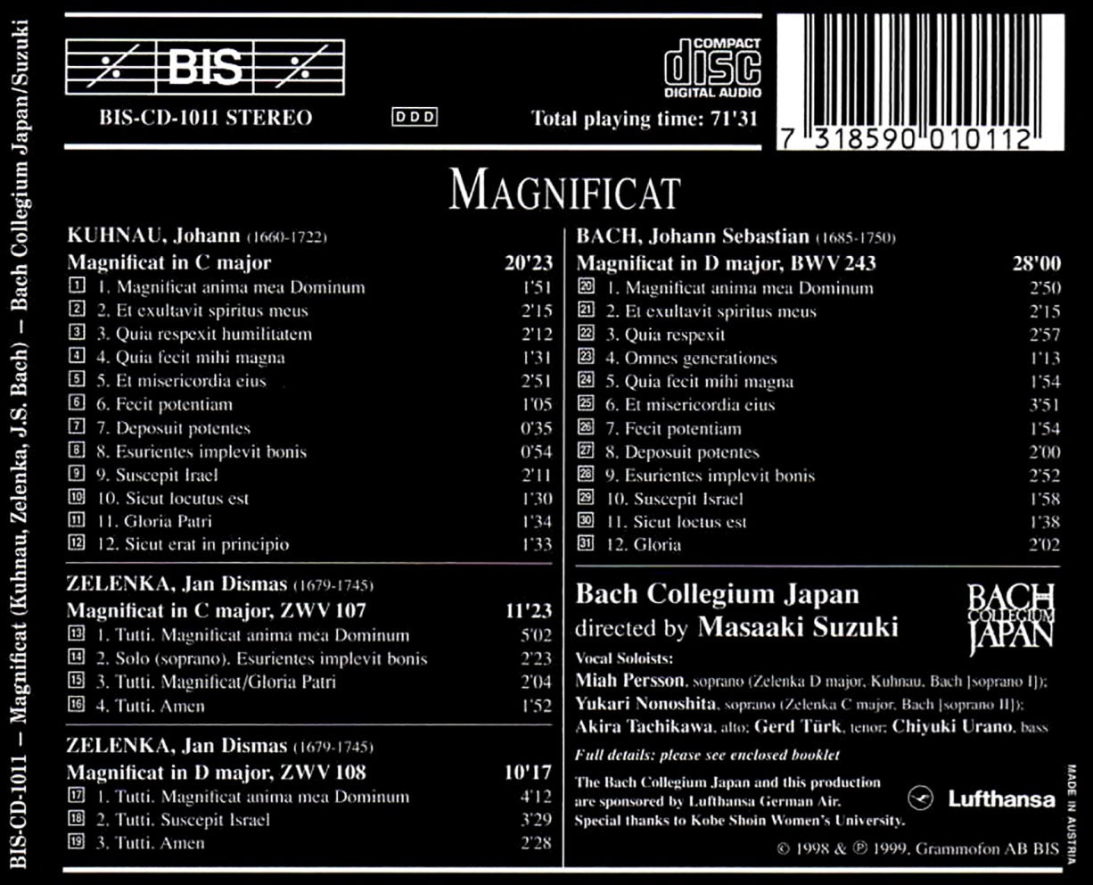 KUHNAU / ZELENKA / BACH: Magnificat