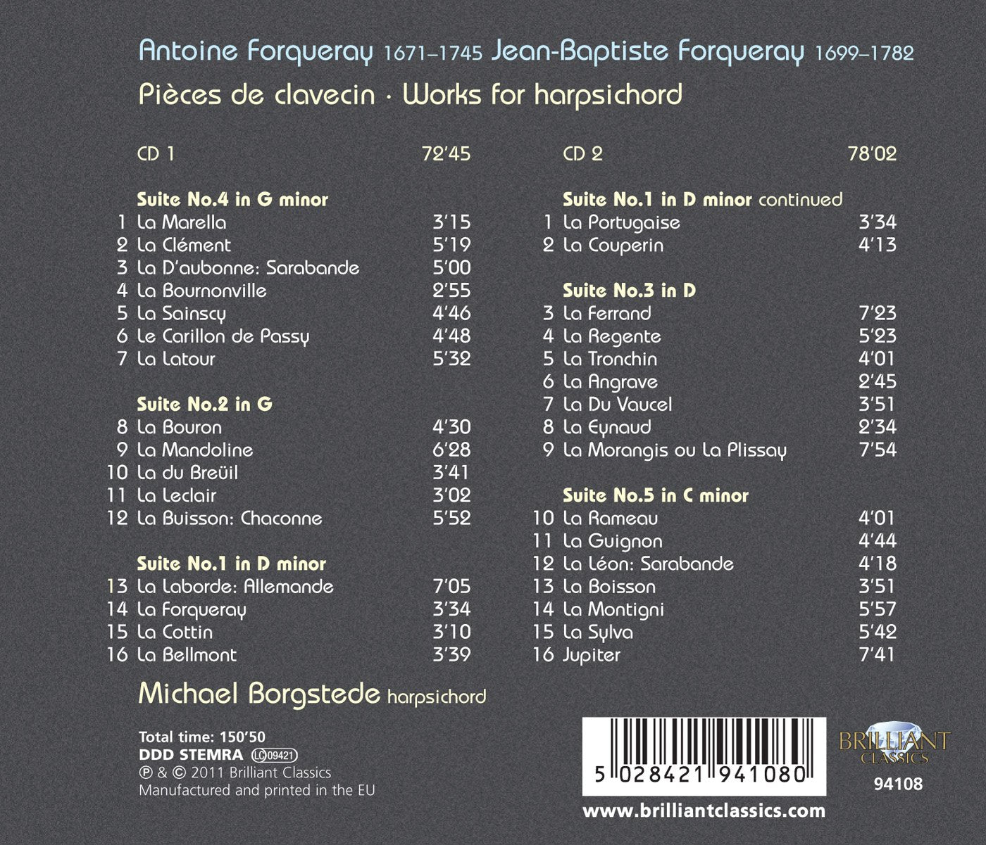 Forqueray: Works for Harpsichord