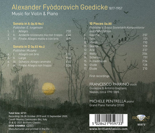 Goedicke: Music for Violin & Piano