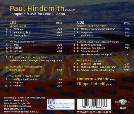 Hindemith: Complete Music for Cello & Piano