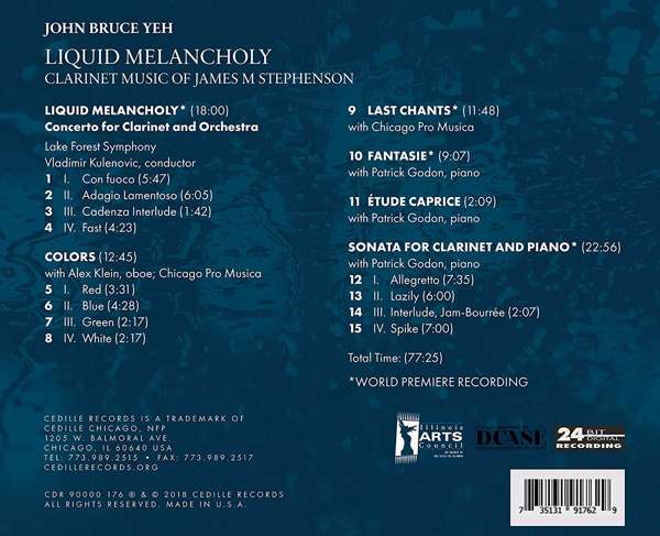 Liquid Melancholy: Clarinet Music of James M Stephenson