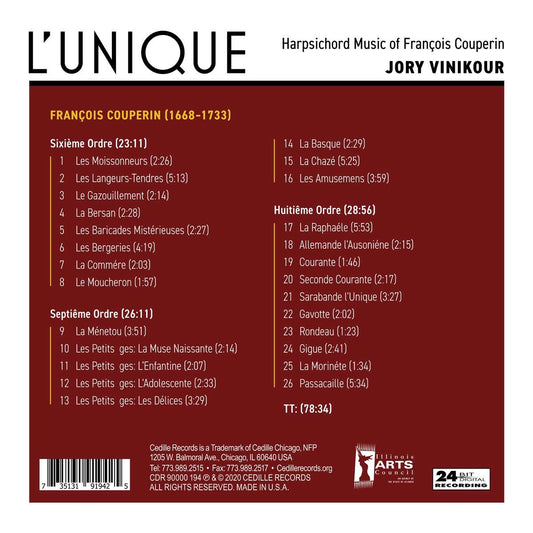 Couperin: L'Unique - Harpsichord Music