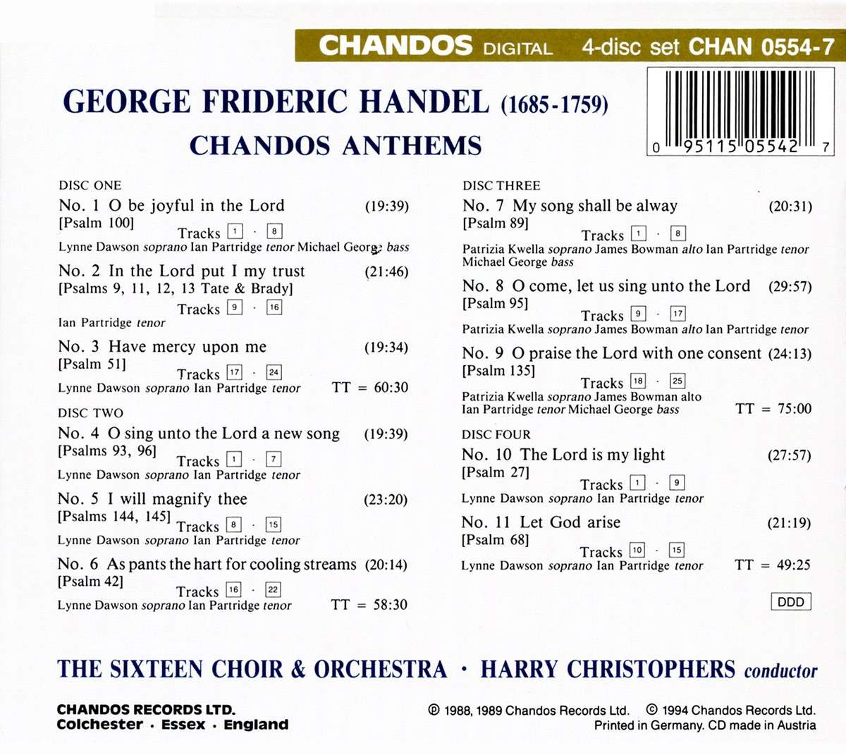 CHANDOS ANTHEMS