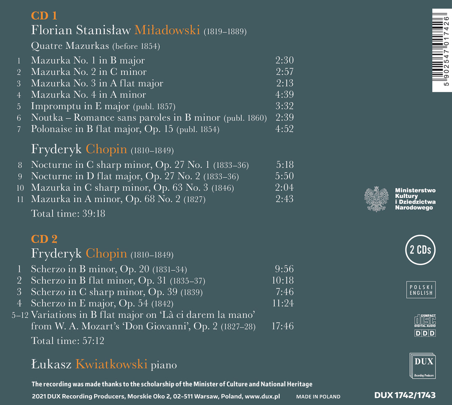 Chopin & Miladowski: Known & Unknown Romantics