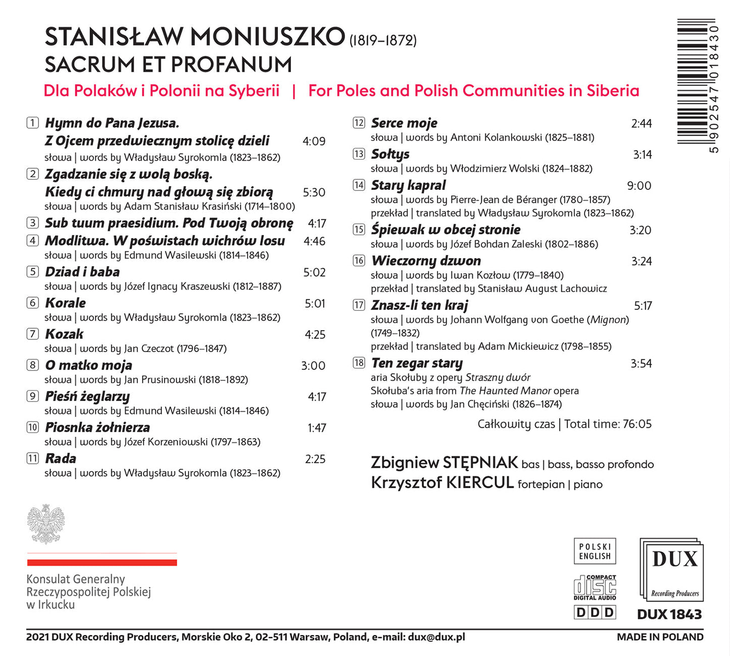 Moniuszko: Sacrum et Profanum