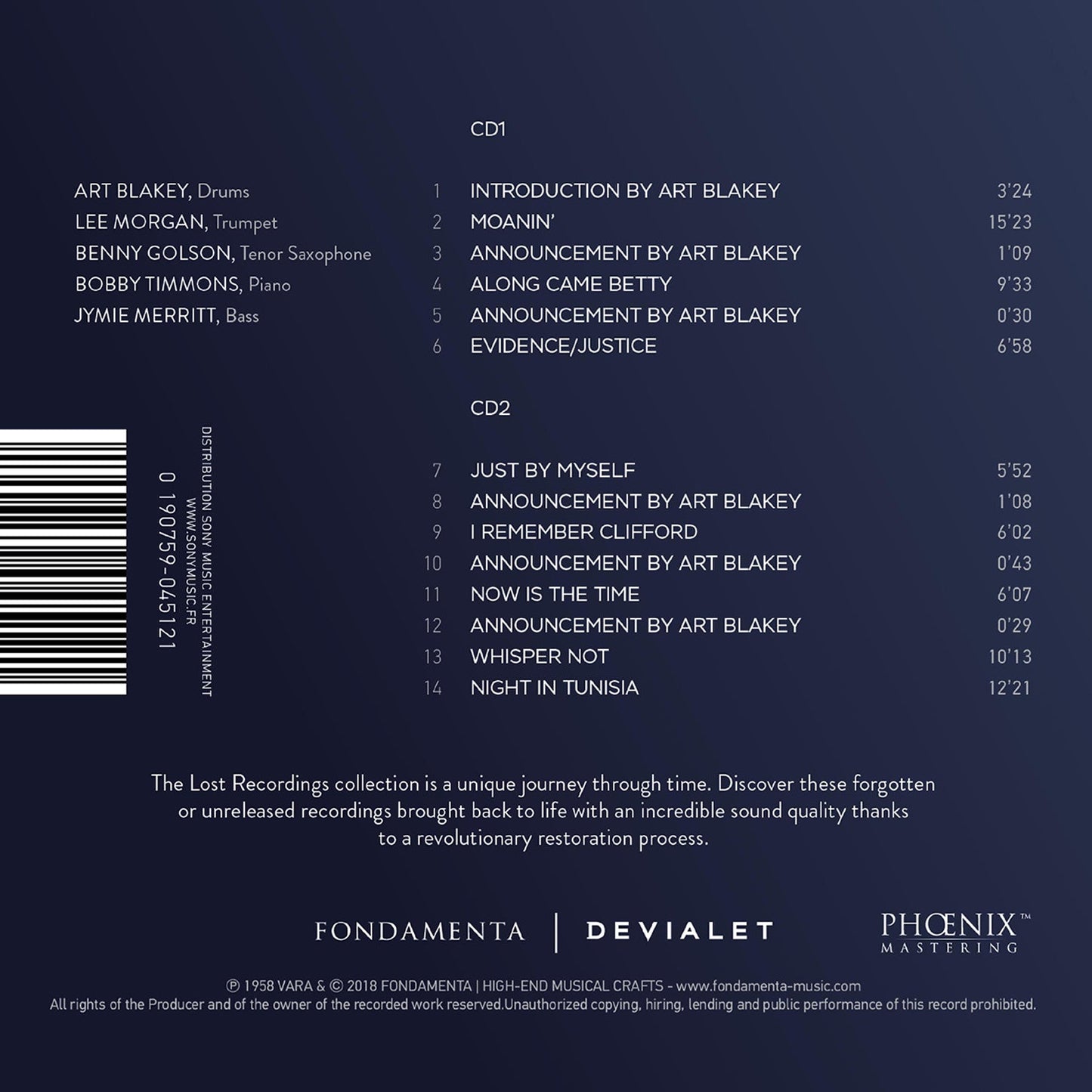 Live in Scheveningen 1958 / Art Blakey & The Jazz Messengers [2 CDs]