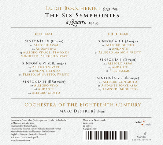 Boccherini: The Six Symphonies, Op. 35
