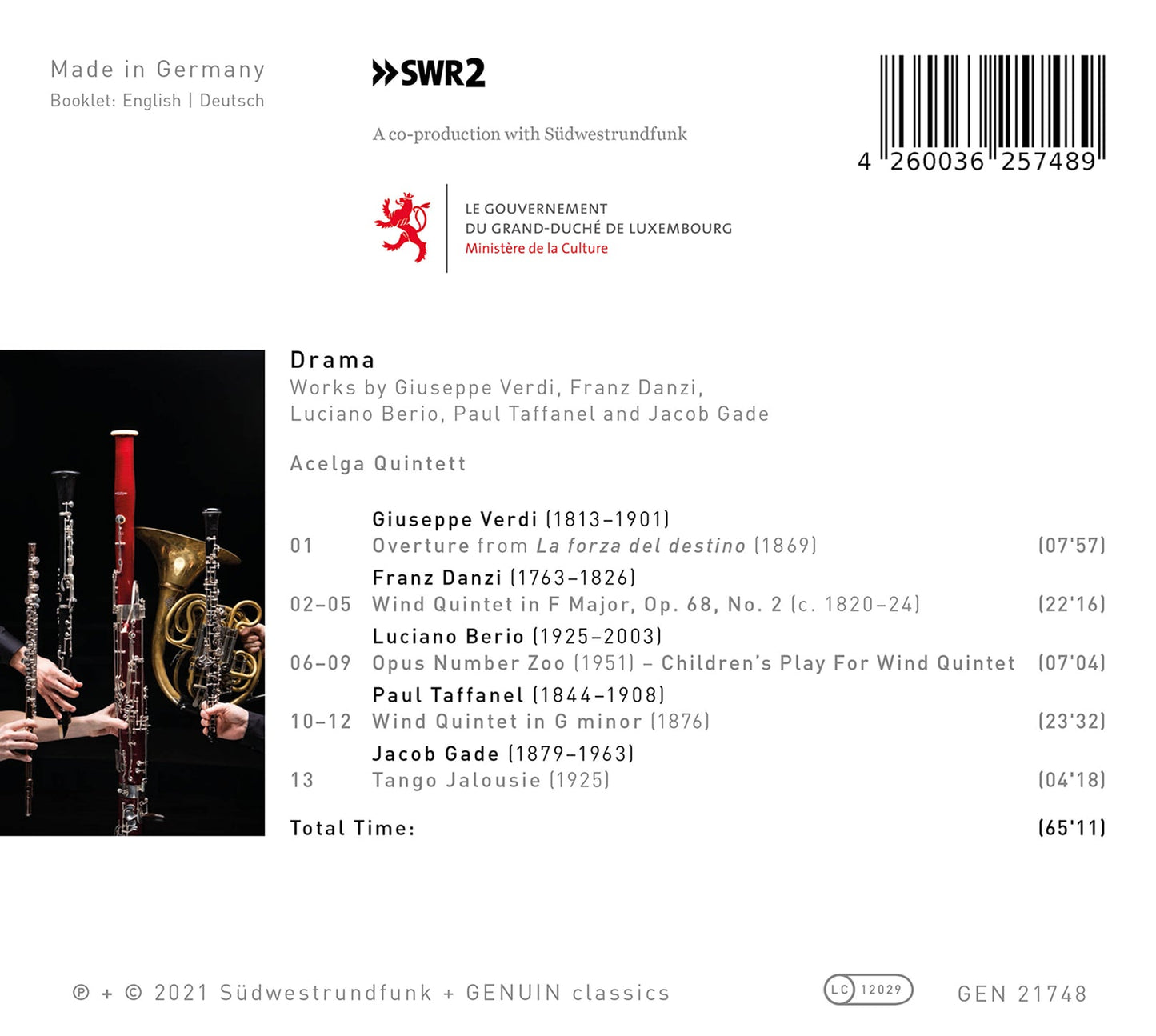 Drama; Works by Giuseppe Verdi, Franz Danzi, Luciano Berio,