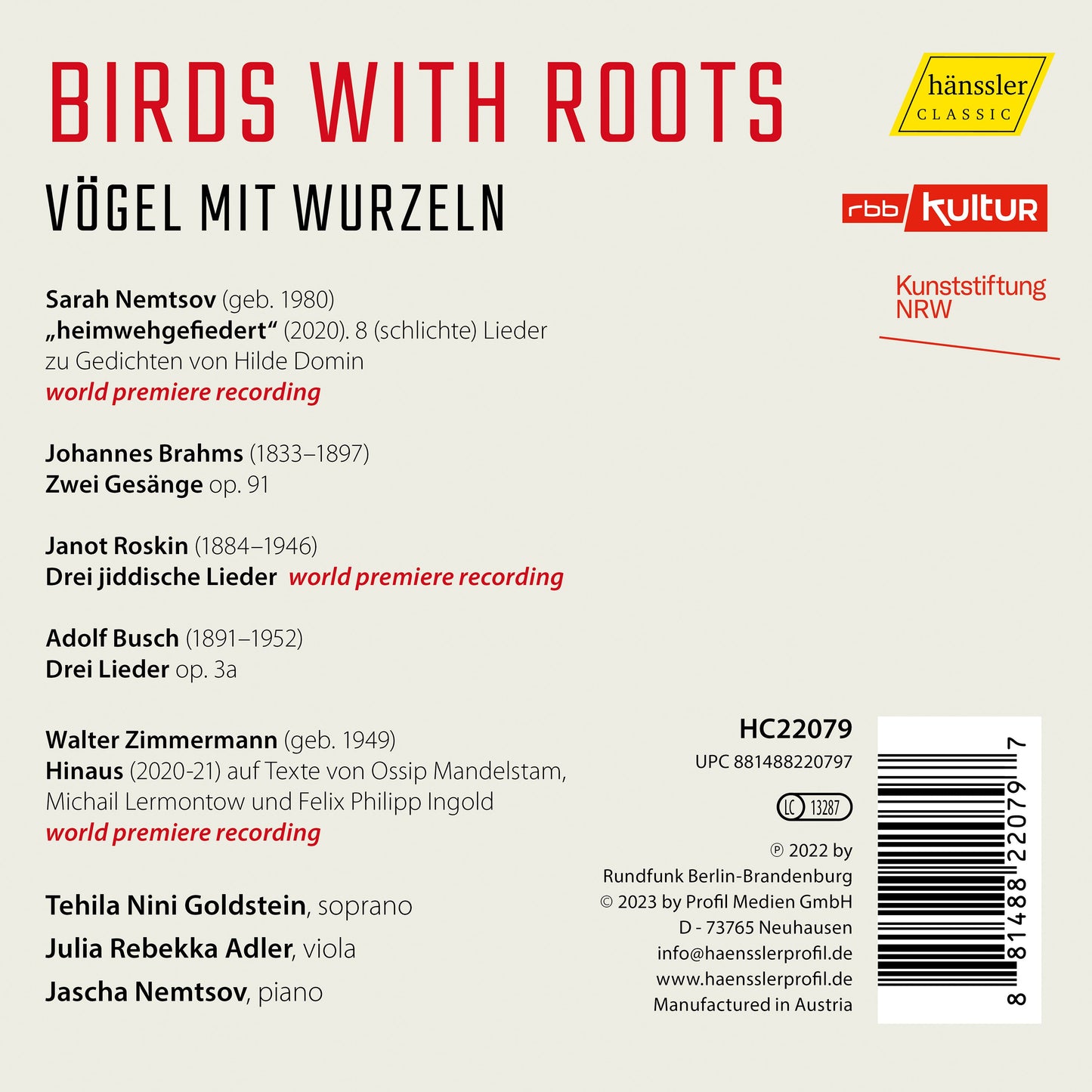 Brahms, Busch, Nemtsov, Roskin & Zimmermann: Birds With Root