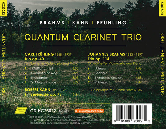 Brahms, Kahn & Fruhling: Quantum Clarinet Trio