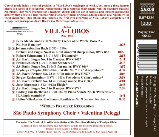 Villa-Lobos: Choral Transcriptions  Sao Paulo Symphony Choir, Peleggi