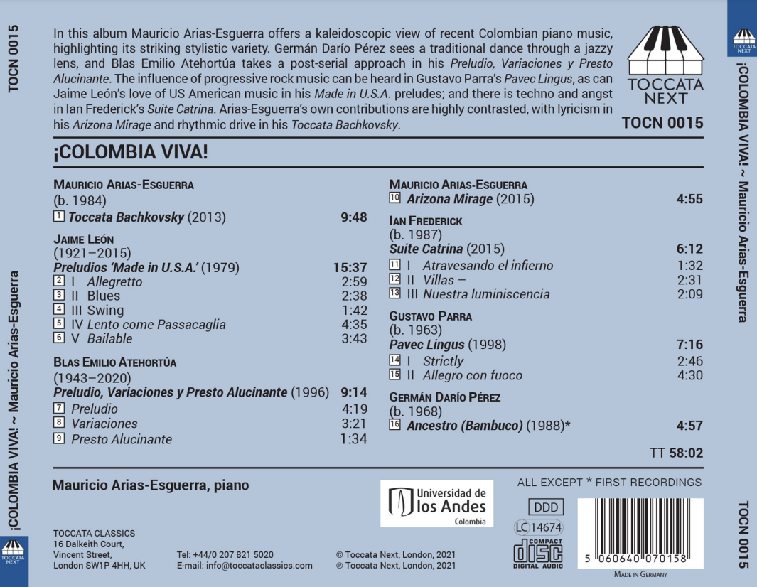 ¡Colombia Viva!: Piano Music by Mauricio Arias-Esguerra, Bla