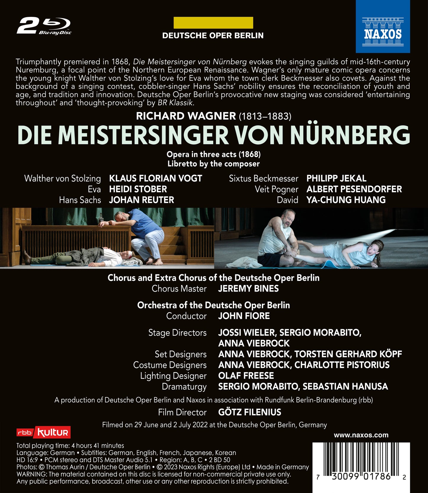 Wagner: Die Meistersinger Von Nurnberg  Albert Pesendorfer, Anna, Viebrock, Chorus Of The Deutsche Oper Berlin, Götz Filenius, Heidi Stober,