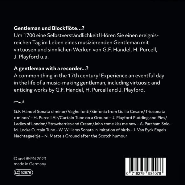 Handel, Locke, Playford & Purcell: Gentleman for a Day