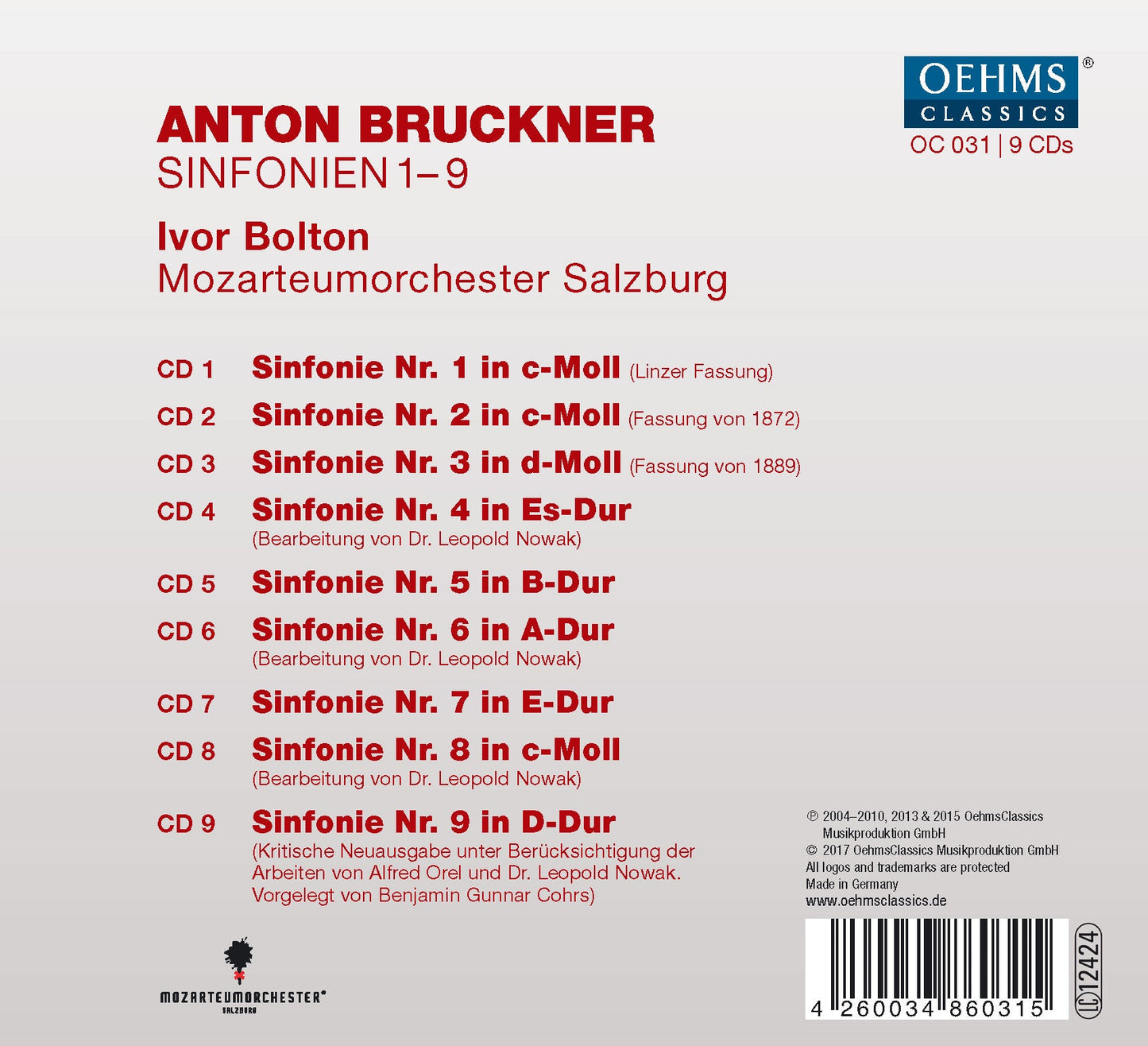 Bruckner: Symphonies Nos. 1-9