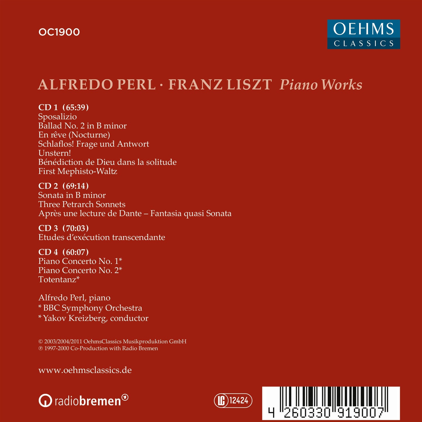 Alfredo Perl: Liszt Piano Works