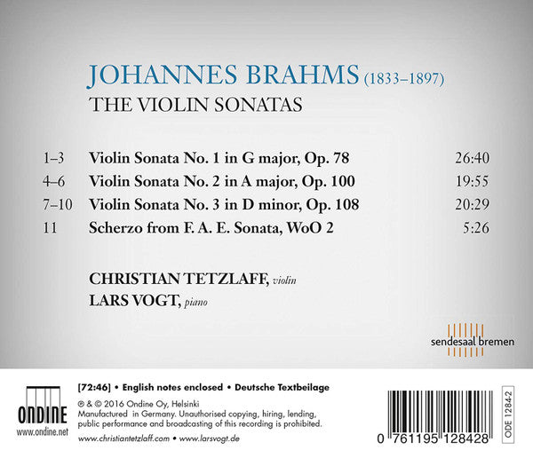 Brahms: The Violin Sonatas