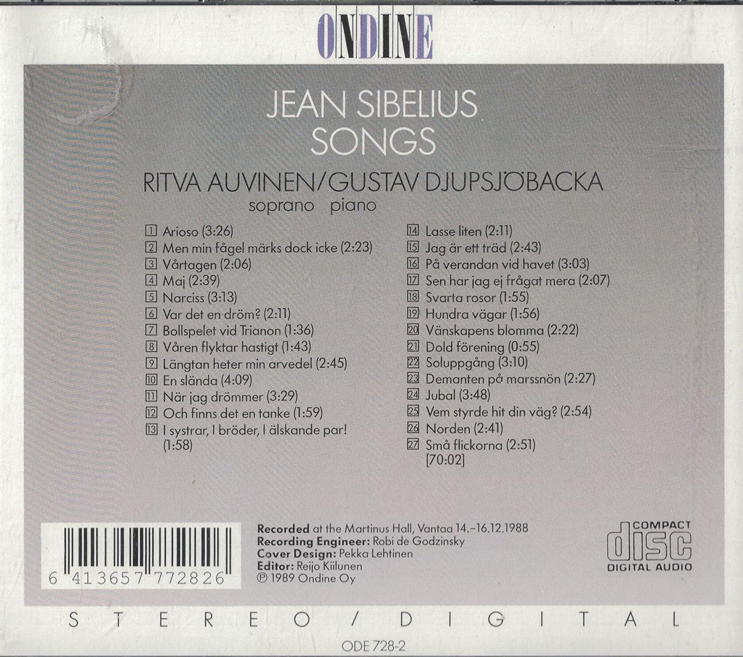 Sibelius, J.: Vocal Music