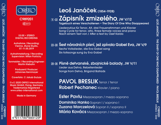 Janácek: The Diary Of One Who Disappeared