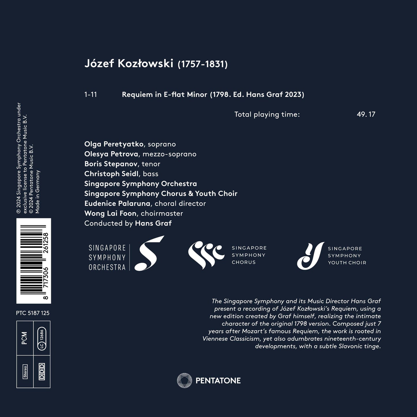 Kozlowski: Requiem  Olga Peretyatko, Olesya Petrova, Boris Stepanov, Christoph Seidl, Singapore Symphony Orchestra