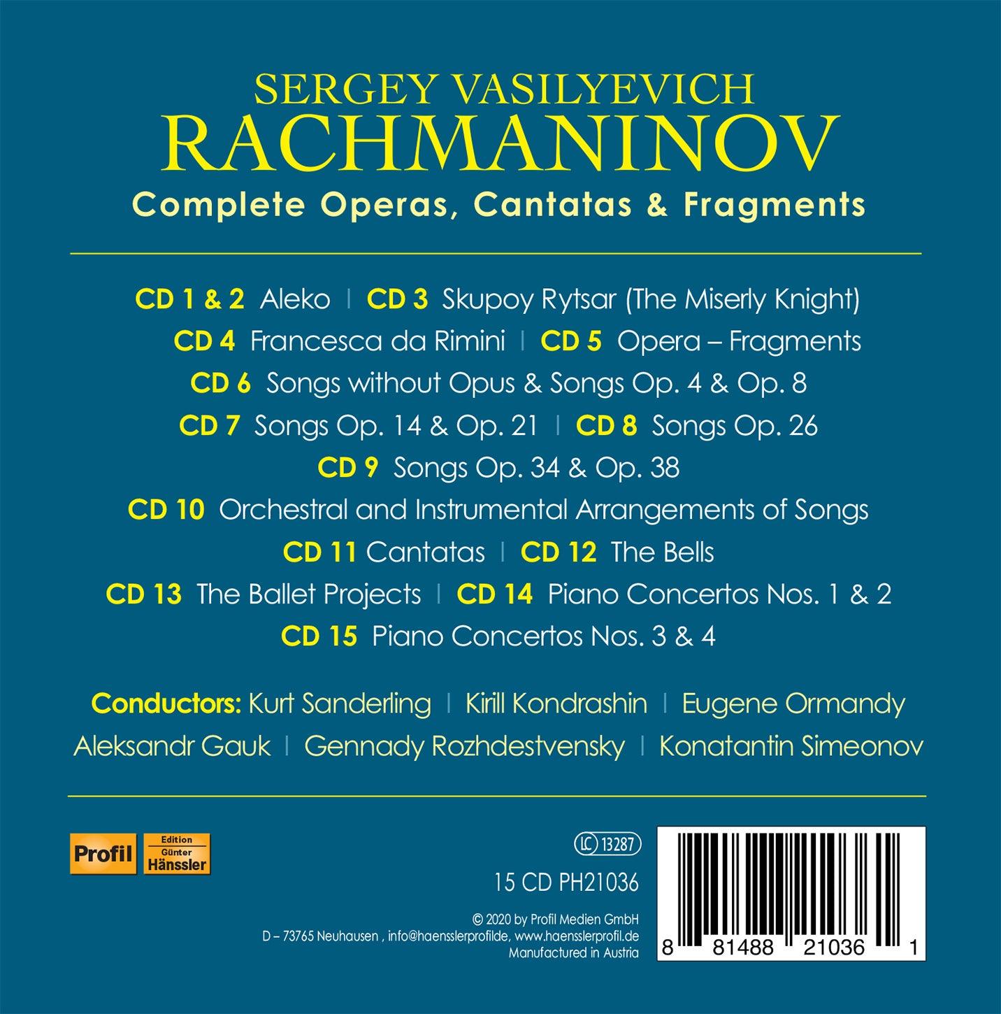 Rachmaninoff: Complete Operas, Cantatas & Fragments, 1929-1963 - ArkivMusic