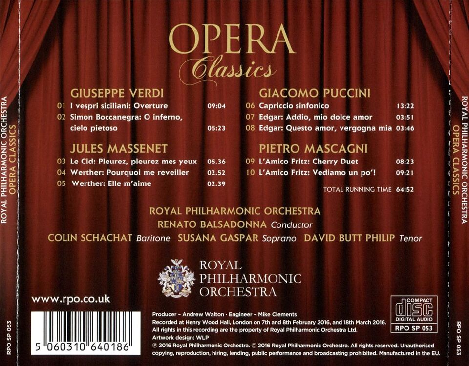 Opera Classics - Opera highlights by Puccini, Verdi, Mascagn