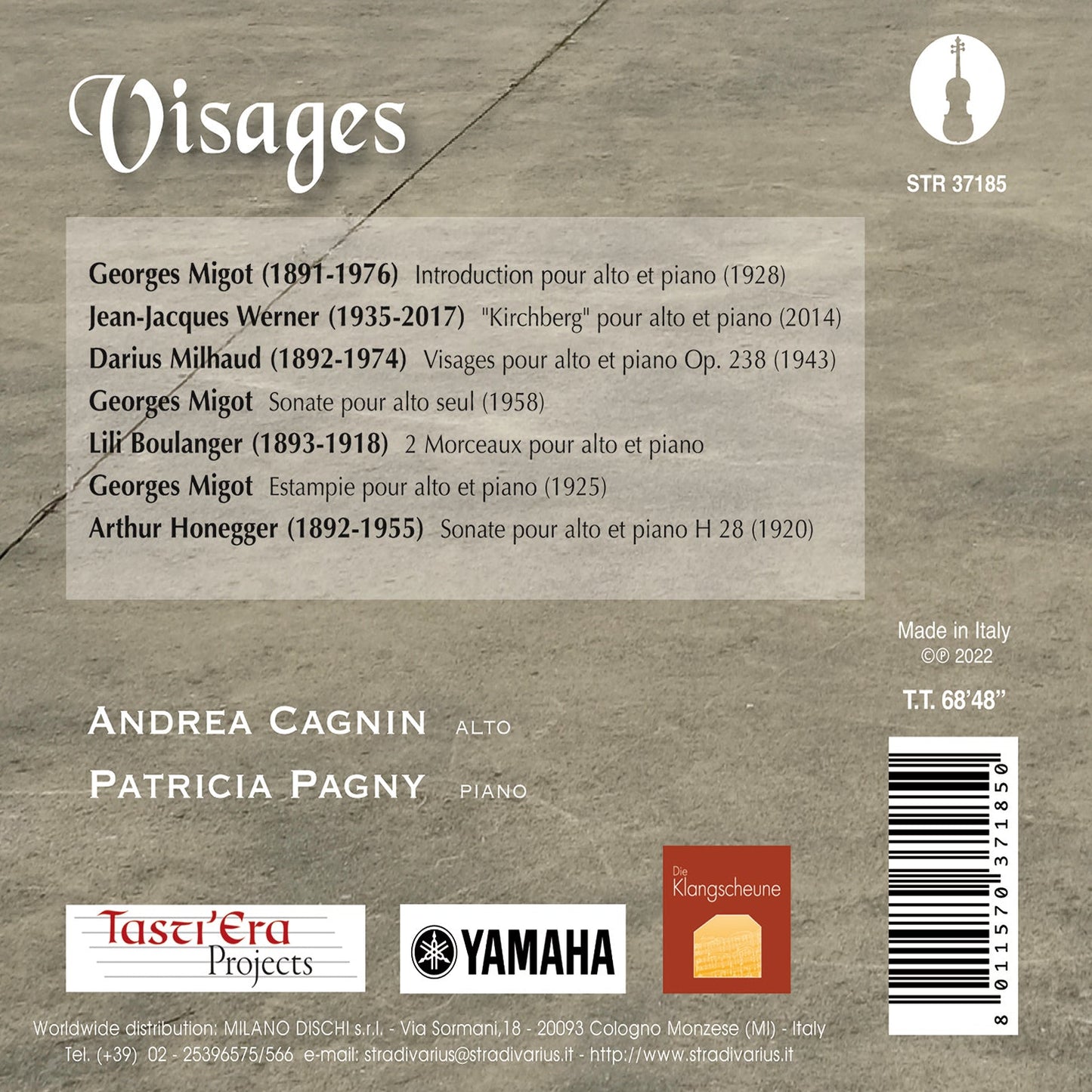 Migot, Werner, Milhaud, Boulanger & Honegger: Visage