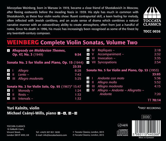 Weinberg: Complete Violin Sonatas, Vol. 2