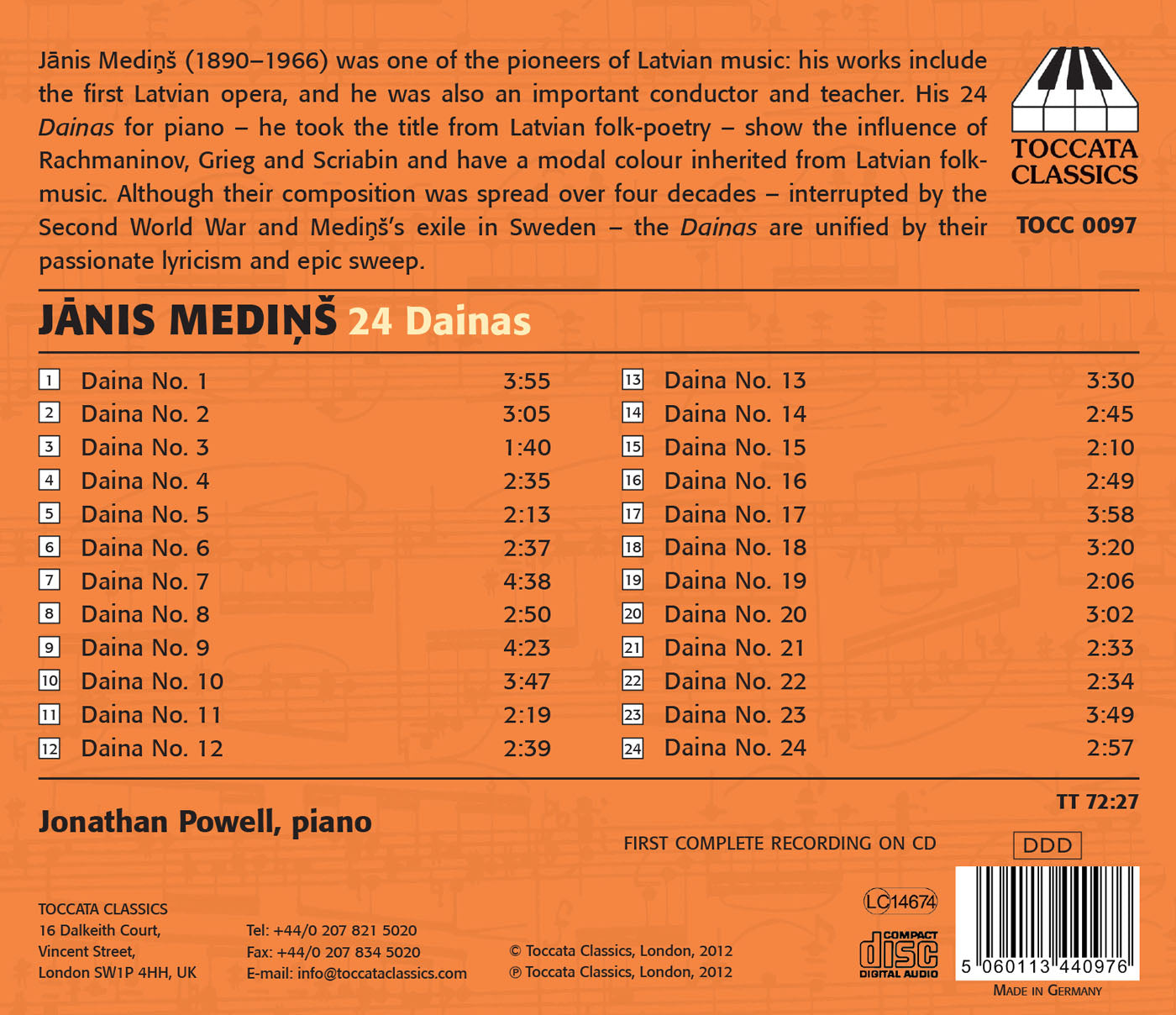 Medinš: 24 Dainas
