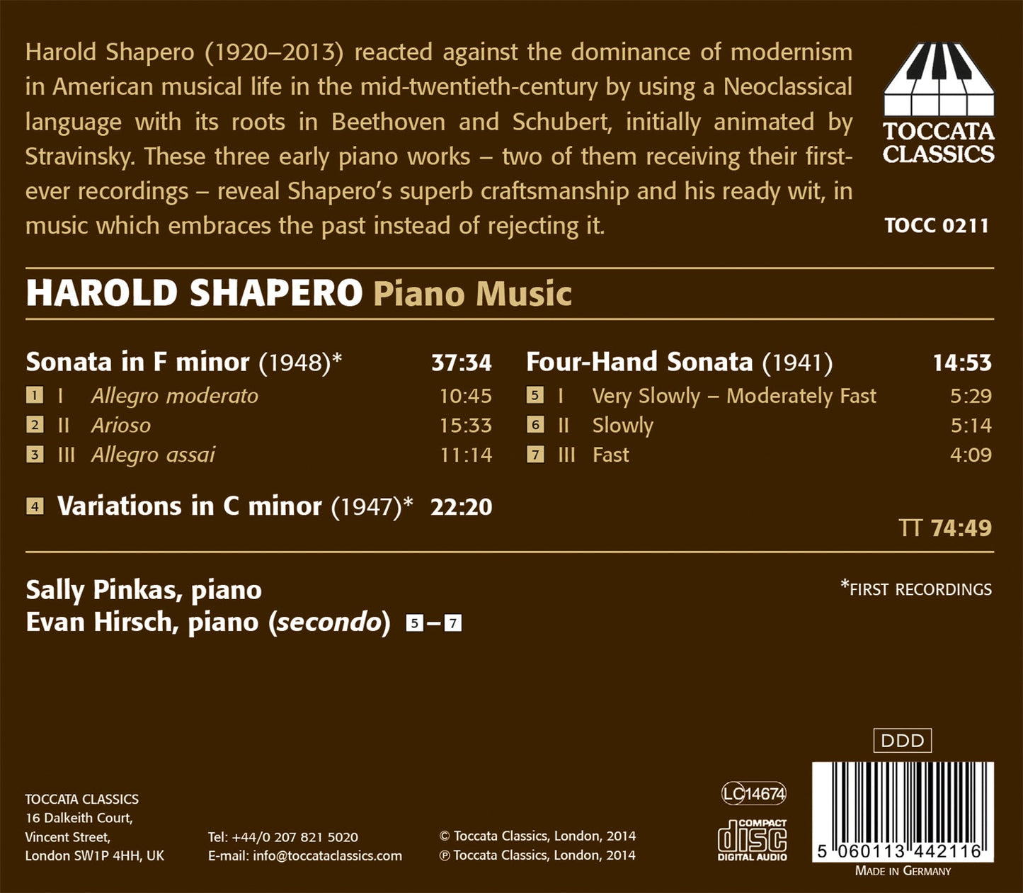 shapero: Piano Music