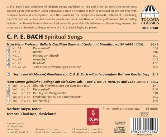 C.P.E. Bach: Spiritual Songs
