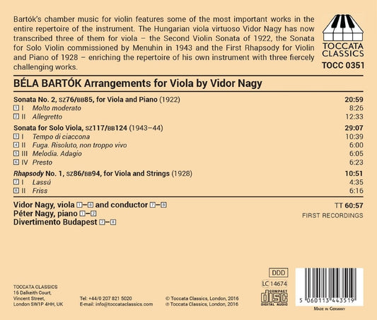 Bartók by Arrangement: Music for Viola