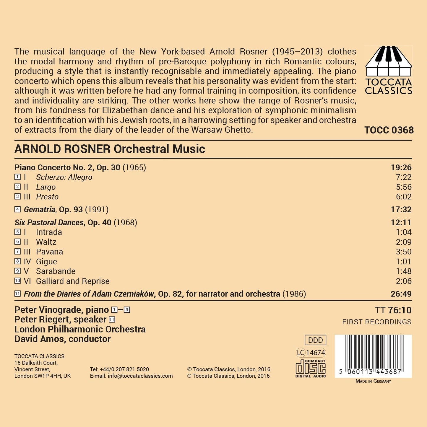 Rosner: Orchestral Music